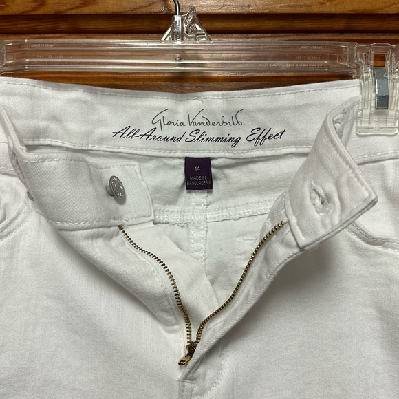 Gloria Vanderbilt All-around Slimming Effect stretch pants size 14 white capris - Picture 6 of 10